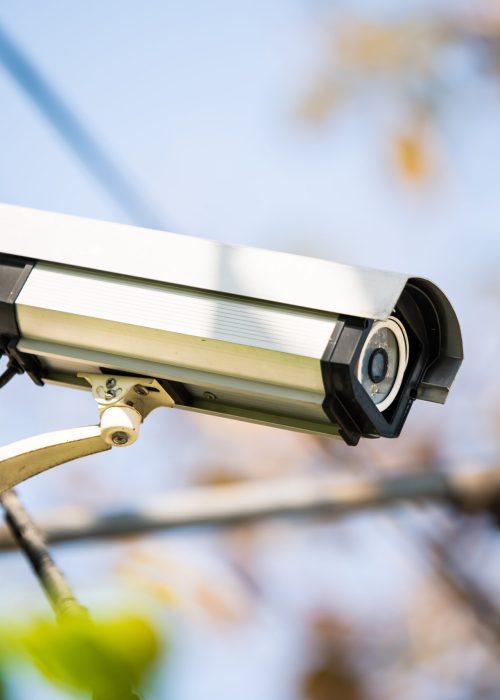 CCTV security camera on the outdoor electrical pole concept of safety control, crime protect